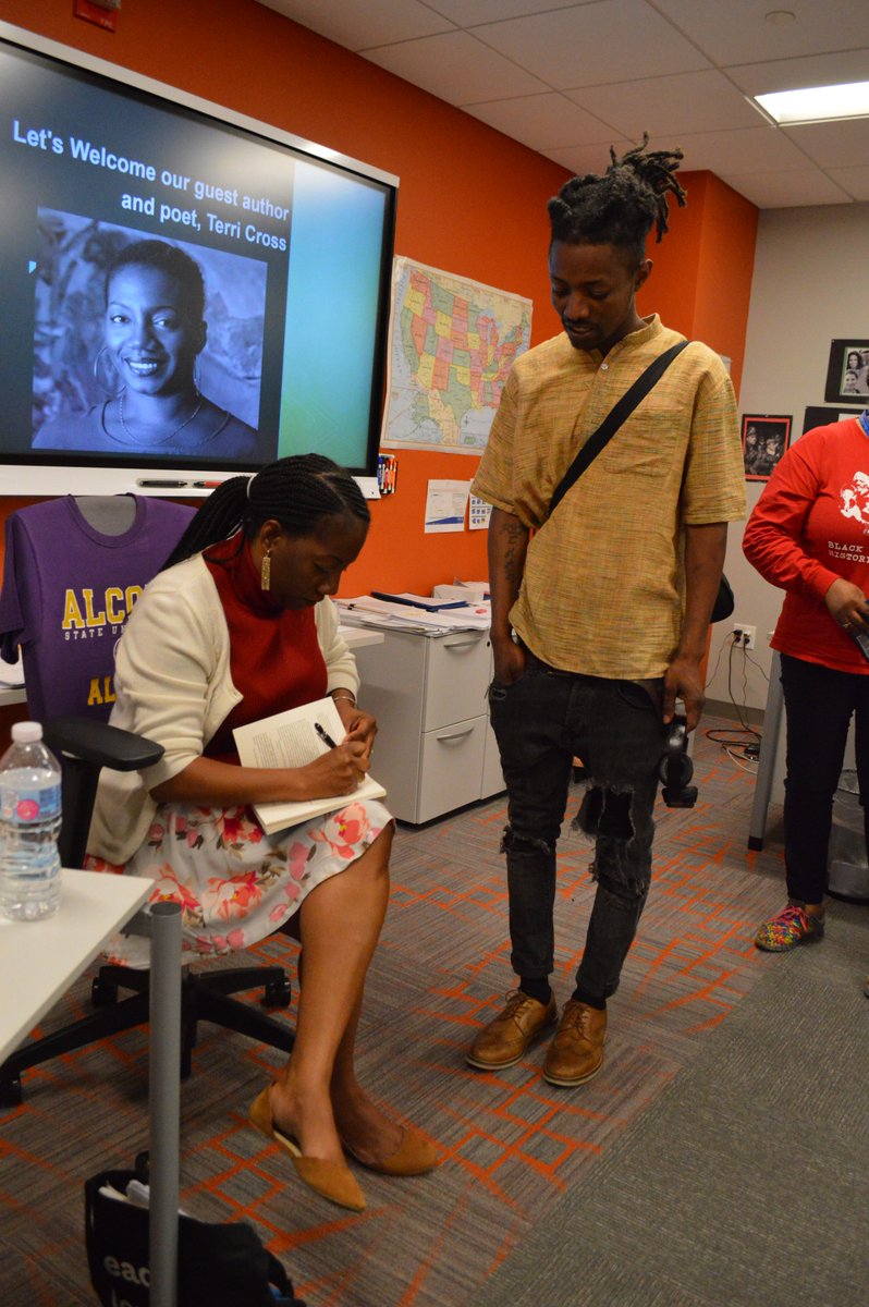 Goodwil Excel DC (@goodwillexceldc) on Twitter photo April is #NationalPoetryMonth and the #GEC is celebrating in a variety of ways! Yesterday, we invited local poet Terri Cross of <a href="/FolgerLibrary/">Folger Shakespeare Library</a> to speak w/ our students about her work. Topics that she discussed revolved around her literary influences and experiences as a DC poet. April is #NationalPoetryMonth and the #GEC is celebrating in a variety of ways! Yesterday, we invited local poet Terri Cross of <a href="/FolgerLibrary/">Folger Shakespeare Library</a> to speak w/ our students about her work. Topics that she discussed revolved around her literary influences and experiences as a DC poet.