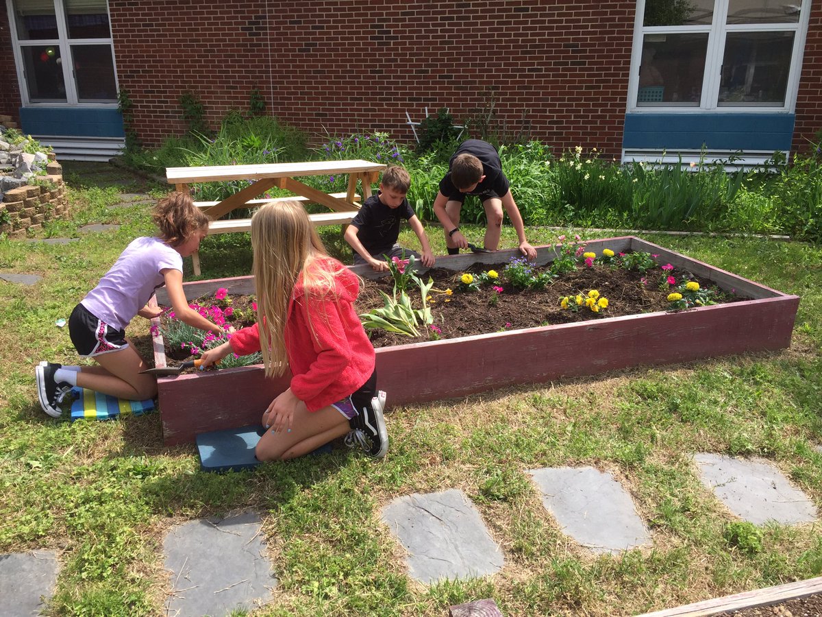 EcoffLibrary's tweet image. Beautifying the garden for Earth Day @EcoffElementary! #ccpslibraries