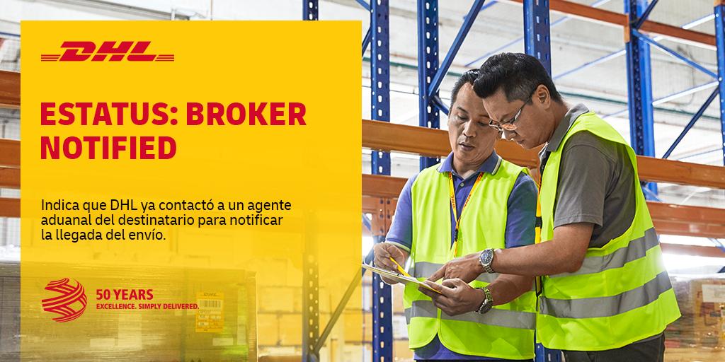 DHLMexayuda's tweet photo. ¿Tu envío viene de otro país? Debe pasar por aduanas... Te explicamos que significa "Broker Notified" en el #DHLFAQs de hoy... https://t.co/M8IbHqlYfG