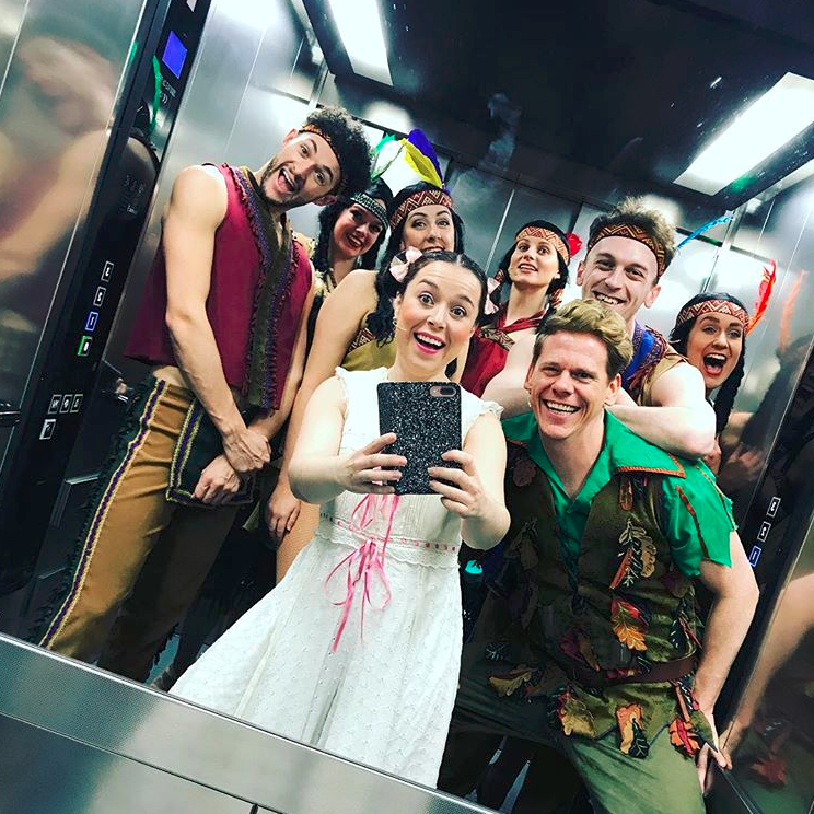 albanytheatre's tweet photo. Even Wendy and Peter take lift selfies ✌📸️ 
#PeterPan | Find out more at: https://t.co/9qCJrjNw3w

⭐️ @DaniHarmer @lloydwarbey @EnchantedEnt https://t.co/VlyrZ0PwCc