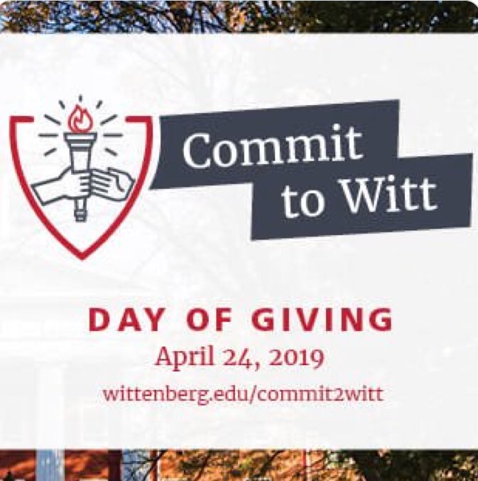 #WittProud to support my alma mater during its annual day of giving, #Commit2Witt. The education I received @wittenberg was life-changing because of faculty and staff who were not only educators, but friends. #HavingLight