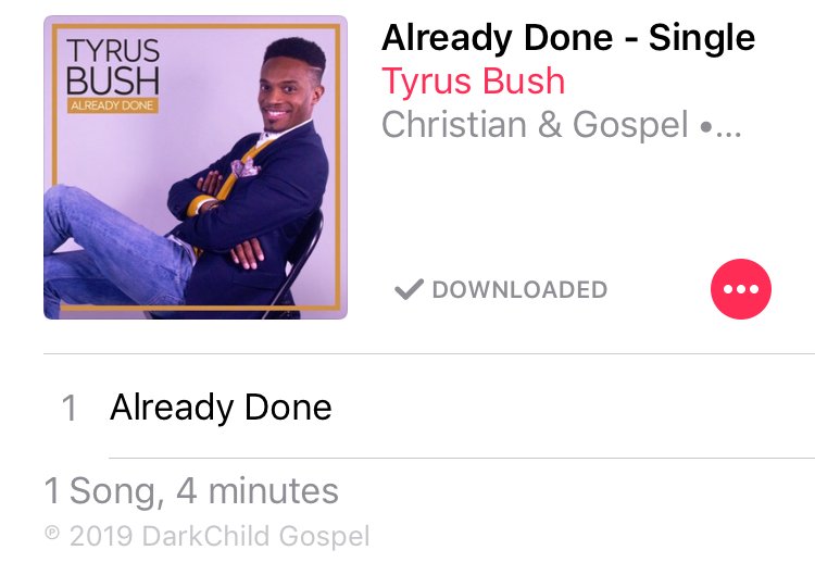 randalpinkett's tweet image. Just downloaded my copy of the single "Already Done" by former @AmericanIdol contest, now proud @FBCLG worship leader @TyrusBush. A great song by a great artist with a great voice! #FBCLG @dbsoaries #TyrusBush #AlreadyDone #AmericanIdol #RealtiyTV