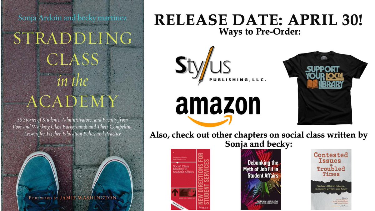 Pre-Order "Straddling Class" here: styluspub.presswarehouse.com/browse/book/97…  #higheredlive <a href="/SonjaArdoin/">Sonja Ardoin, Ph.D.</a> @drbeckymartinez