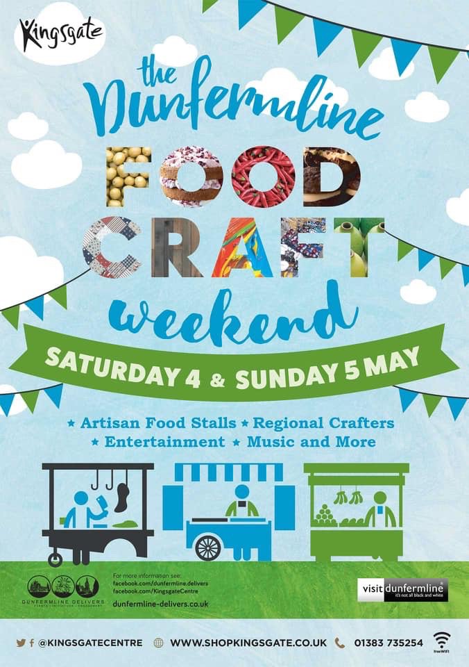 #Food #Craft Weekend <a href="/KingsgateCentre/">Kingsgate Centre</a> <a href="/DunfermlineBID/">Dunfermline Delivers</a> #Dunfermline (May 4th &amp; 5th) - let's make a noise people and spread the word 😊

<a href="/GoDunfermline/">GoDunfermline</a> <a href="/welcometofife/">Welcome to Fife</a> <a href="/FifeCouncil/">Fife Council</a> @FriendsDunferm @proDunfermline
