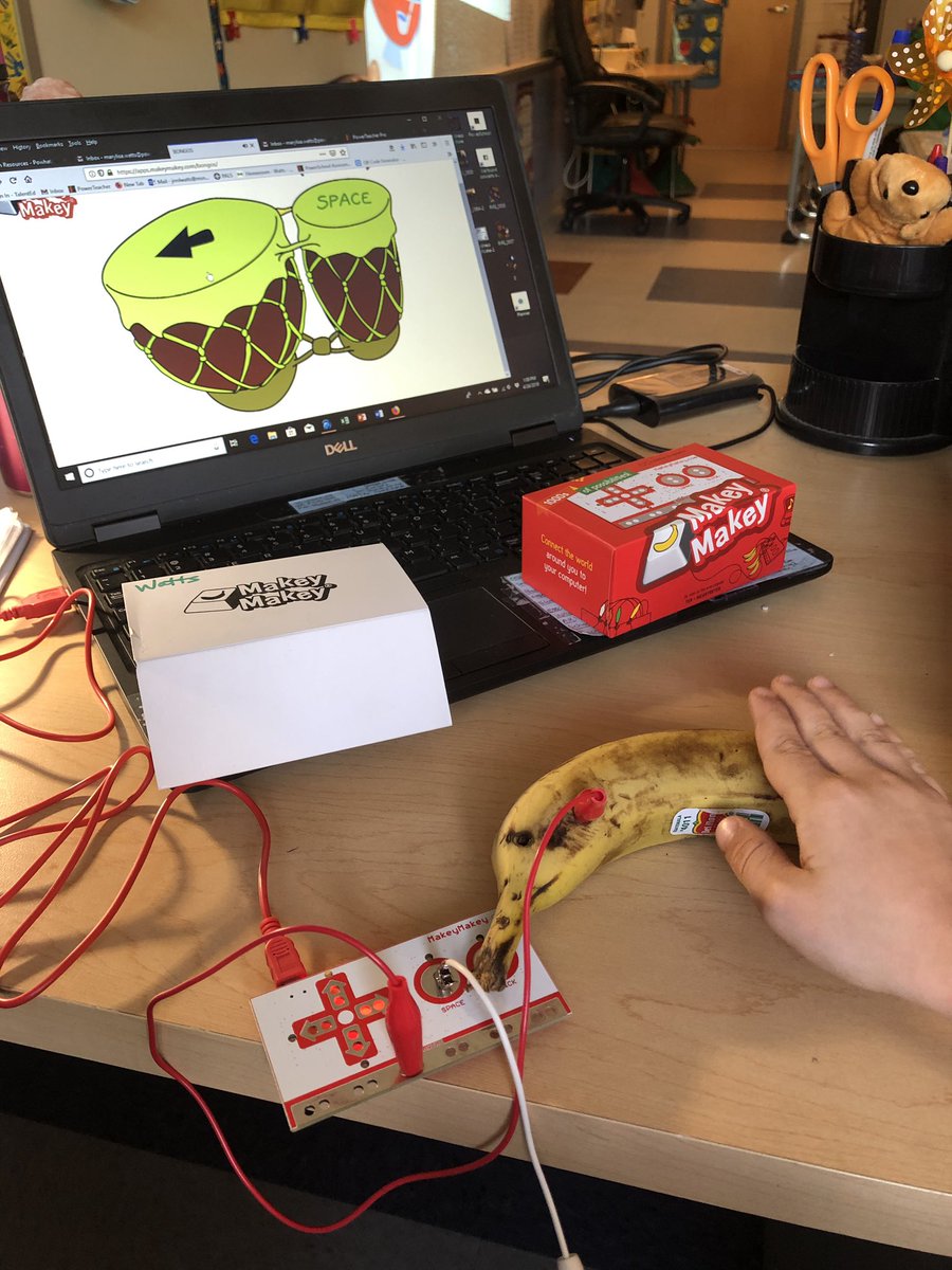 MlwWatts's tweet photo. Loads of fun with MakeyMakey and turning bananas into touchpads! @FRESL1brary @pcpsstem @FRESWarriors #FUN https://t.co/U27C1Y0nMv