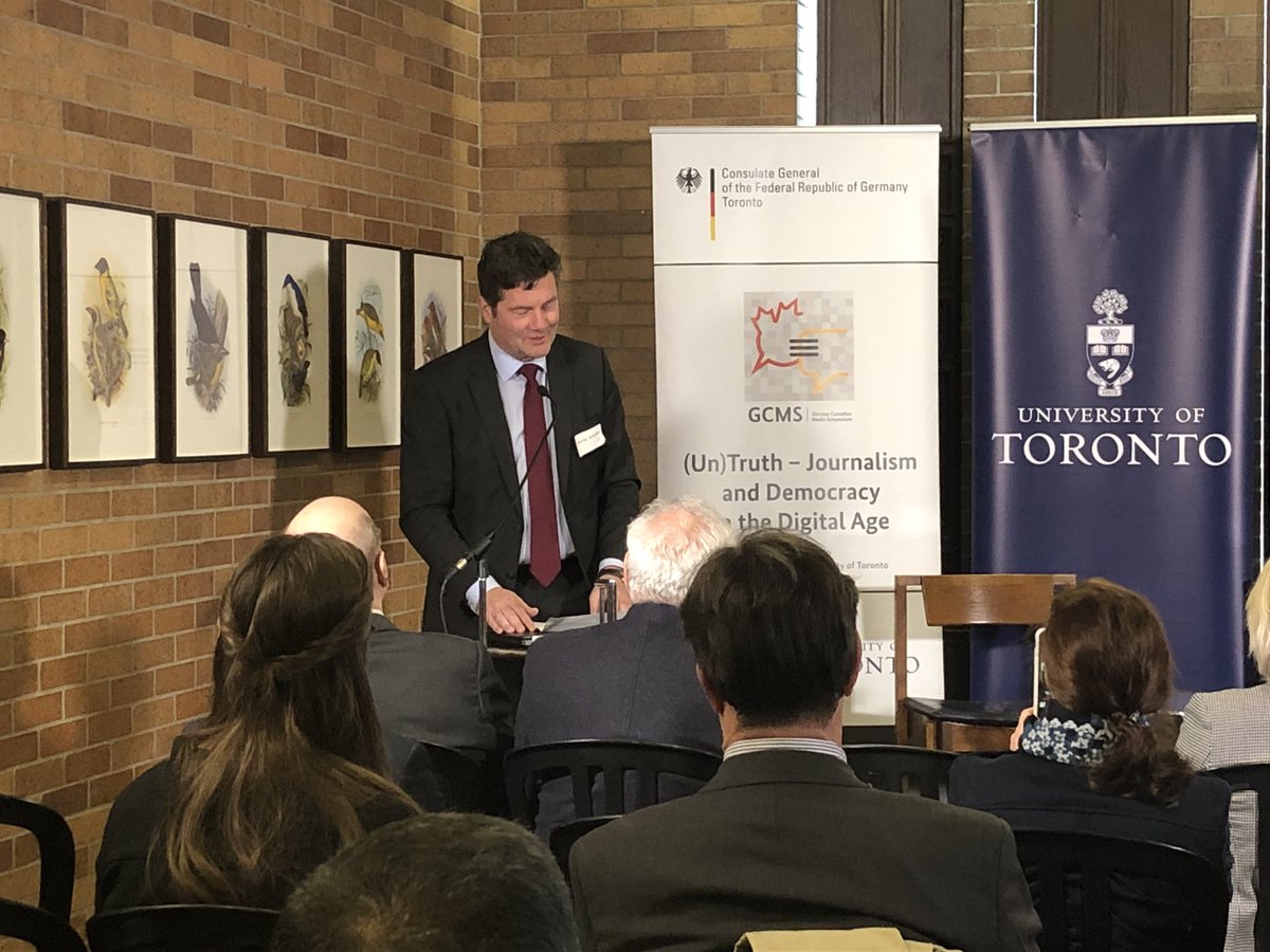 UofT's tweet photo. Join us LIVE for the first-ever #GCMS2019 on (Un)Truth - Journalism and Democracy in the Digital Age, presented by #UofT, @GermanyinTO &amp; @MasseyCollege: https://t.co/qBTUoeRc8z 🇩🇪 🇨🇦 https://t.co/UiYstSaHio