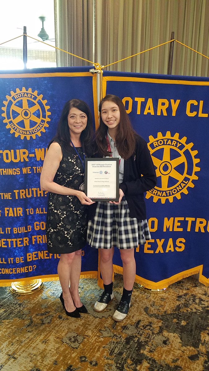 JPIIHSPLANO's tweet image. Another day, another recognition for JPII!

Today, our two-year-old Interact Club was presented with the Presidential Citation, the highest honor bestowed upon a club by Rotary International, in recognition for their commitment to service.

#CardinalService
#CardinalProud