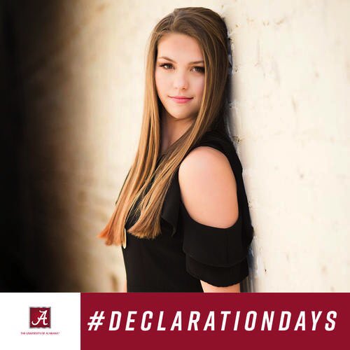 I declare The University of Alabama as the college I will be attending starting in the fall of 2019!! #DeclarationDays #IDeclareBama19 @UA_Admissions <a href="/TowBrand/">Top of the World</a> 🐘