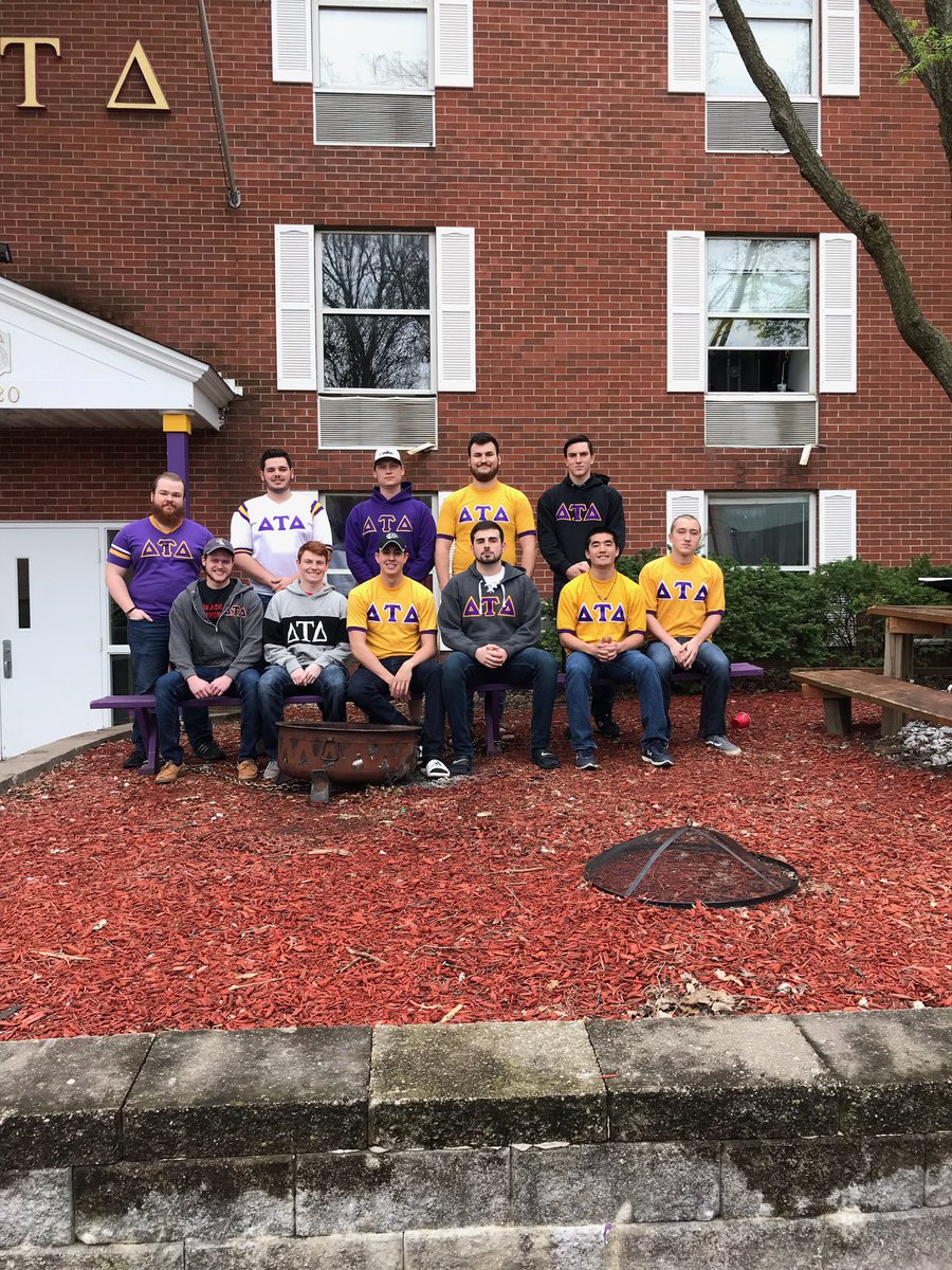 BradleyDelts's tweet photo. Today across campus Bradley participated in Denim Day in support of Sexual Assault Awareness. Here’s a shot of brothers who participated today. #BUSAAM @bradleyupolice . https://t.co/auLdM3ZTyo