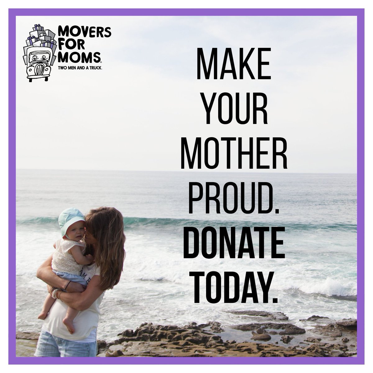 Movers for Moms was created to help mothers in domestic abuse or homeless situations. We're collecting essential care items such as soaps, socks, toothbrushes and more until #MothersDay! To find out where to donate, visit our website at twomenandatruck.com/movers-for-moms 💜 #MoversForMoms
