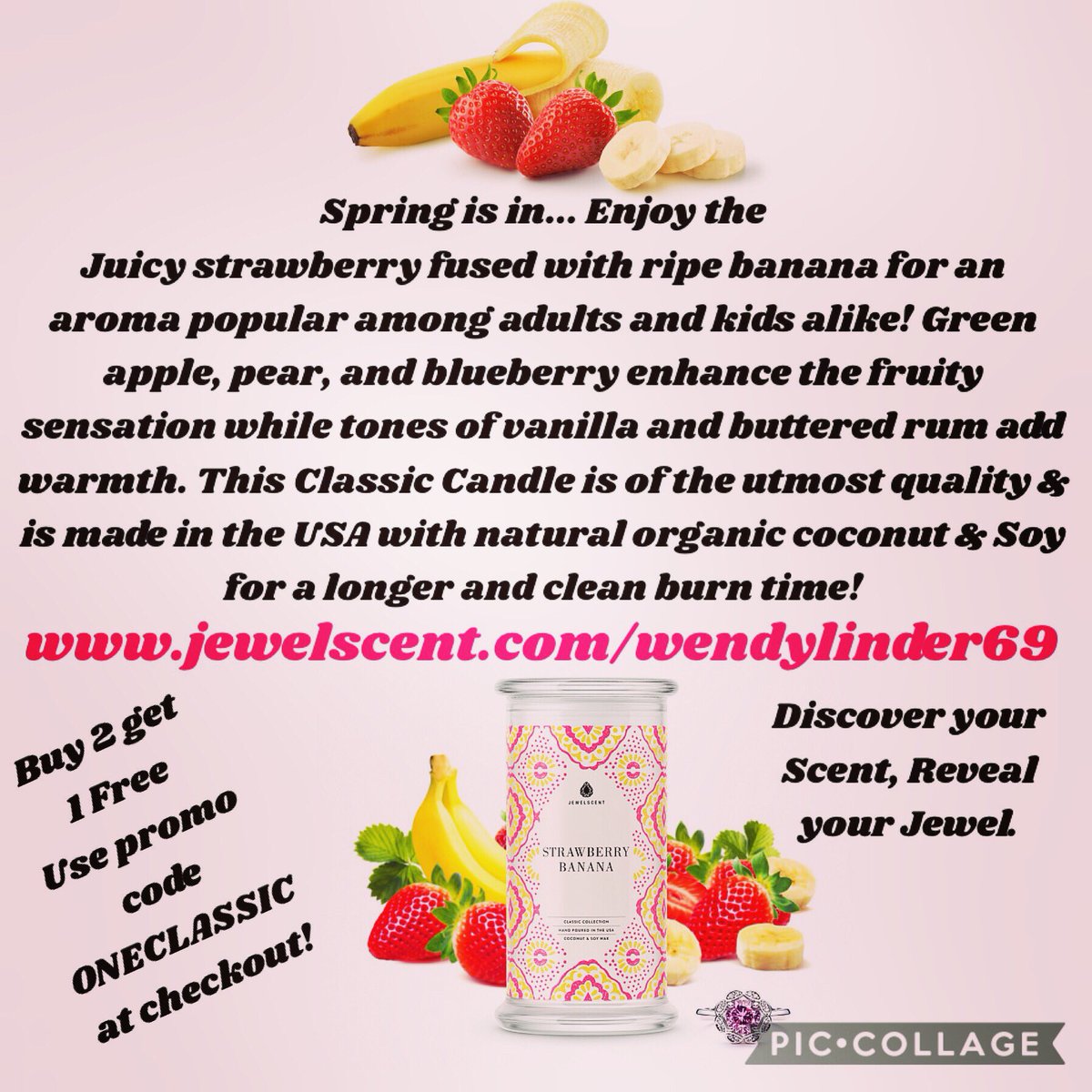 WendyLinder6's tweet photo. Buy 2 get 1 Free ( put 3 classic candles of your choice in your cart) use promo code ONECLASSIC at checkout 🍓 Discover your Scent, Reveal your Jewel https://t.co/ZVBcZAsGsw 💎 #wendysgemgram #wendysjewelscent #impressions #besuccessful #dream #aromatherapy #aroma #madeintheusa https://t.co/FLxtD8eJWQ
