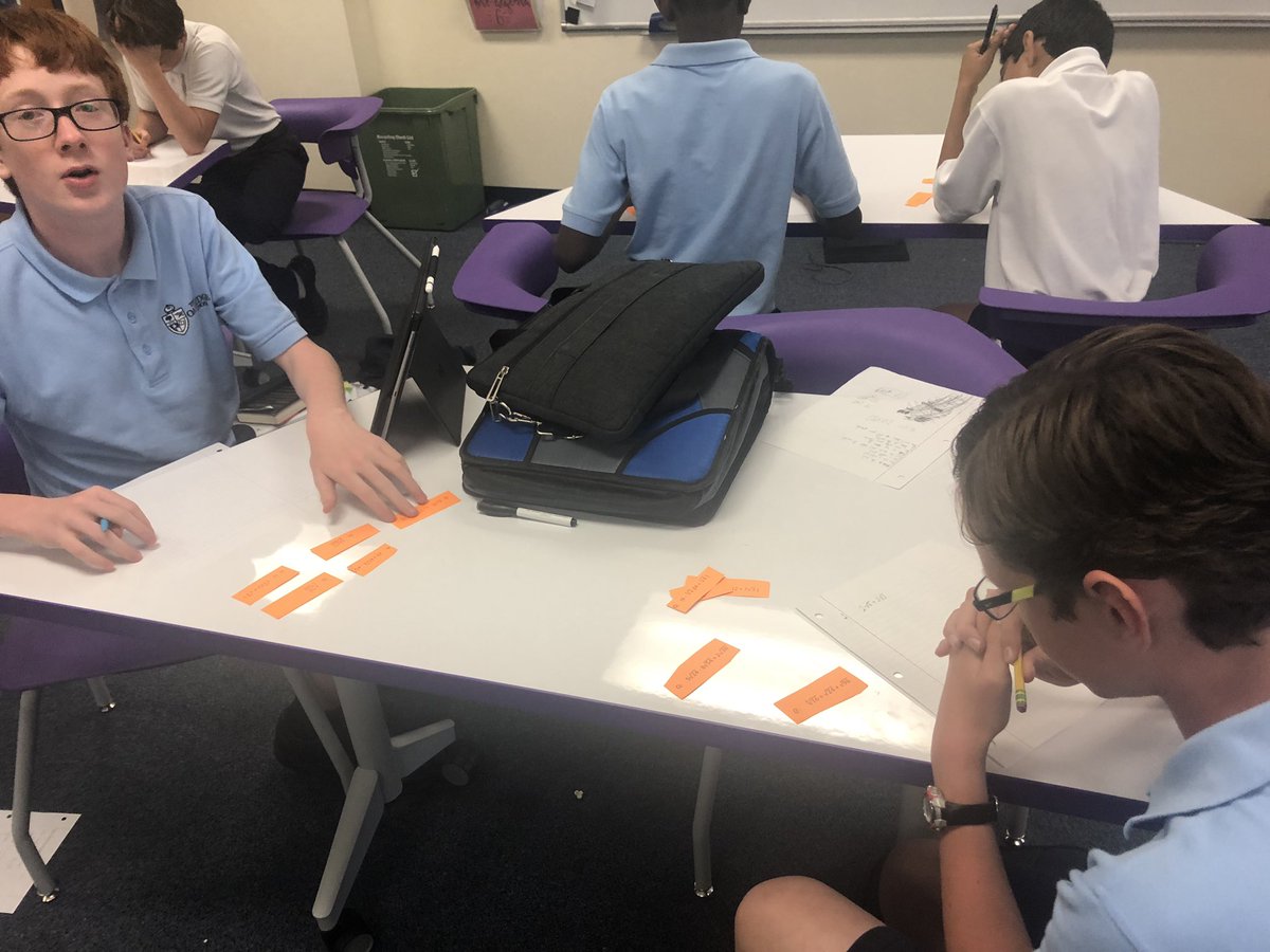 TrimbleLesley's tweet photo. Algebra review with radical ladders! Great teamwork! @RobinsonTeach  @OakridgeMS1 https://t.co/RNJN01NP2S