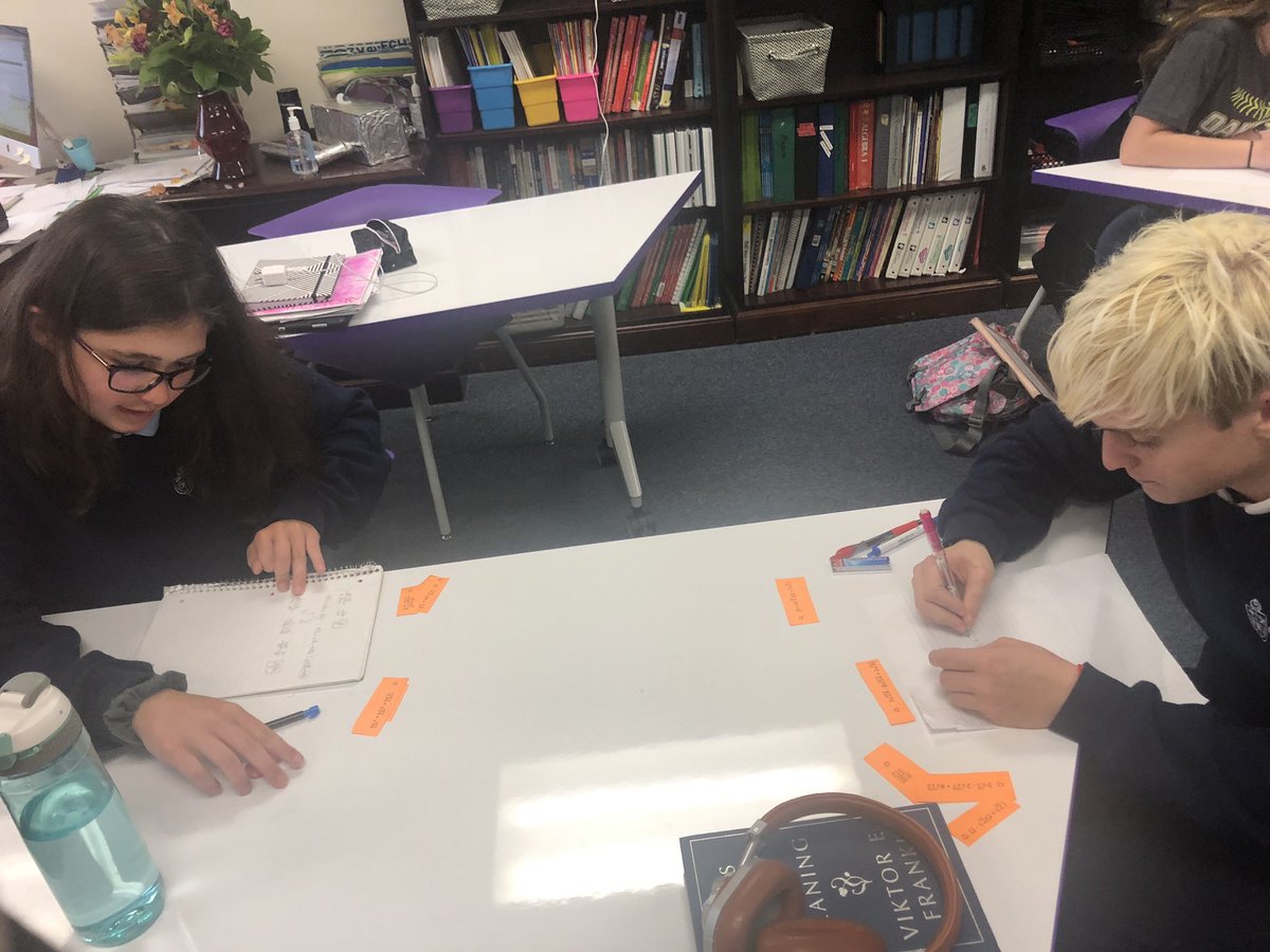 TrimbleLesley's tweet photo. Algebra review with radical ladders! Great teamwork! @RobinsonTeach  @OakridgeMS1 https://t.co/RNJN01NP2S