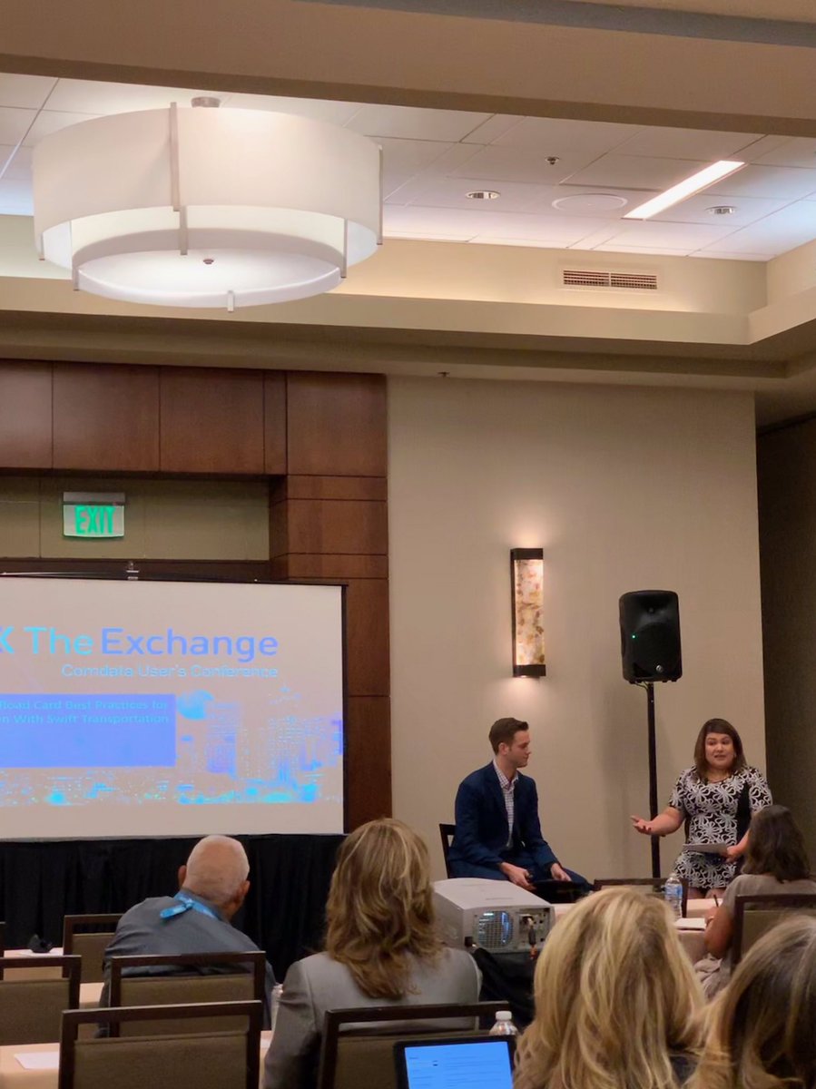 ComdataOTR's tweet photo. Today at #ComdataExchange was filled with some killer sessions, including by our friends from @SwiftTransport. Not to mention, you just can’t duplicate the value of getting 1:1 time with companies like @infintech during the Exhibitor Hall hour! https://t.co/pkd4l9YmW1