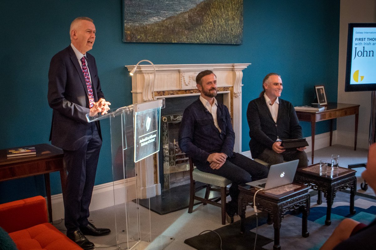 GalwayIntArts's tweet image. Special thanks to Ambassador of Ireland to the UK, @AdrianGONeill, for hosting GIAF at the @IrelandEmbGB during our recent visit to London, and for hosting a #FirstThoughtTalk with artist John Gerrard. 📷@WilliamWalshIRL Full details here giaf.ie/news/giaf-rece…