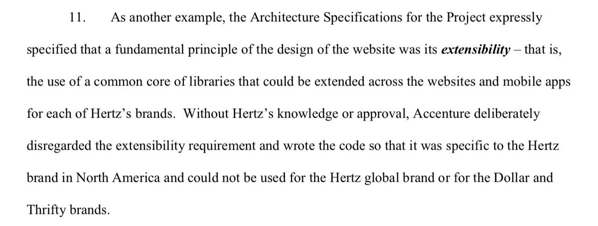 This one I quibble a bit more with. Hertz wanted an extensible design to be used across all its brands.Sure, this is doable, but the best approach here is probably starting with 1 brand, getting it live, then refactoring to make it extensible.(Again, though, never went live.)