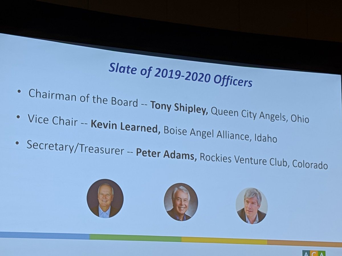 looncreekcap's tweet photo. Congratulations Kevin Learned @kelearned and Peter Adams  @AngelCapital for your election as officers of the @ACAAngelCapital Board! #ACAangelsummit https://t.co/fQicRVQqN7