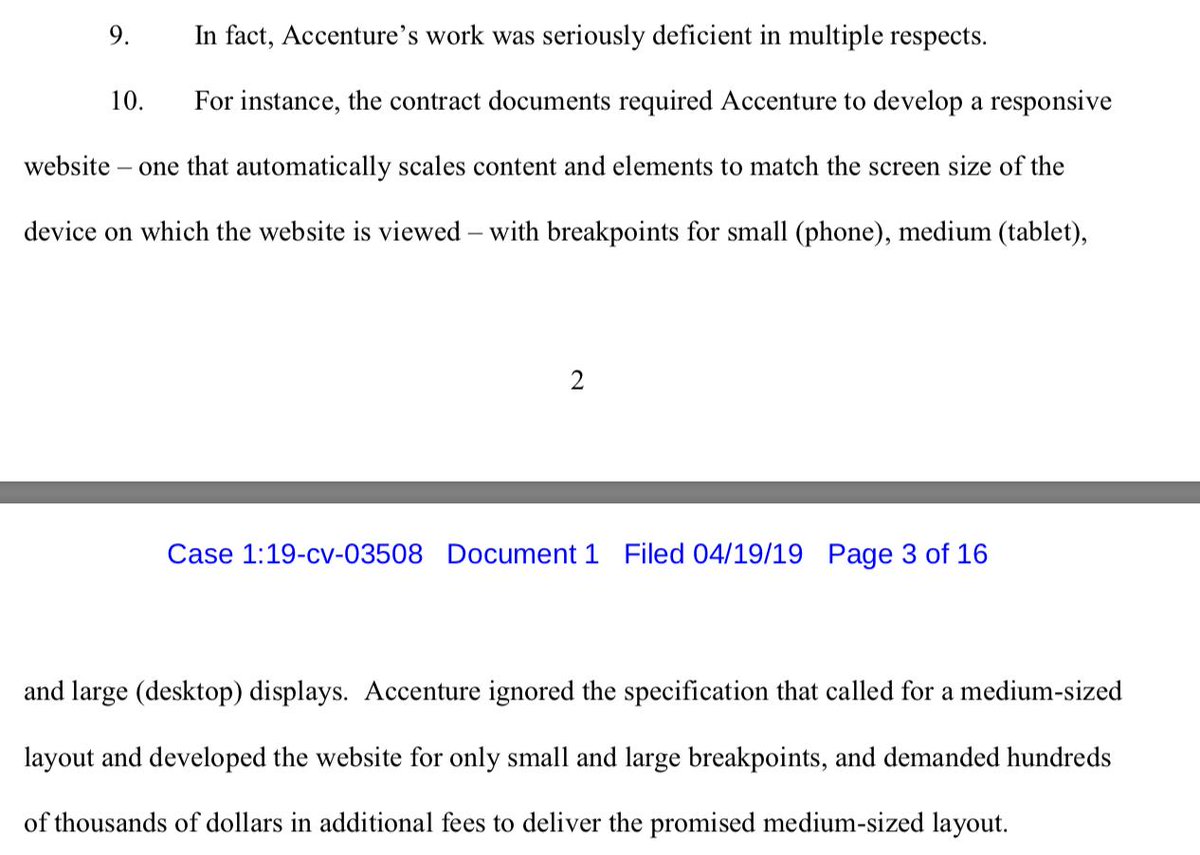 Hrm, okay, yeah I don't know what to say here.If Accenture built a smartphone-responsive and desktop-responsive site, then wanted hundreds of thousands more dollars for a TABLET-responsive layout, "world class" may not the best label for their capabilities.