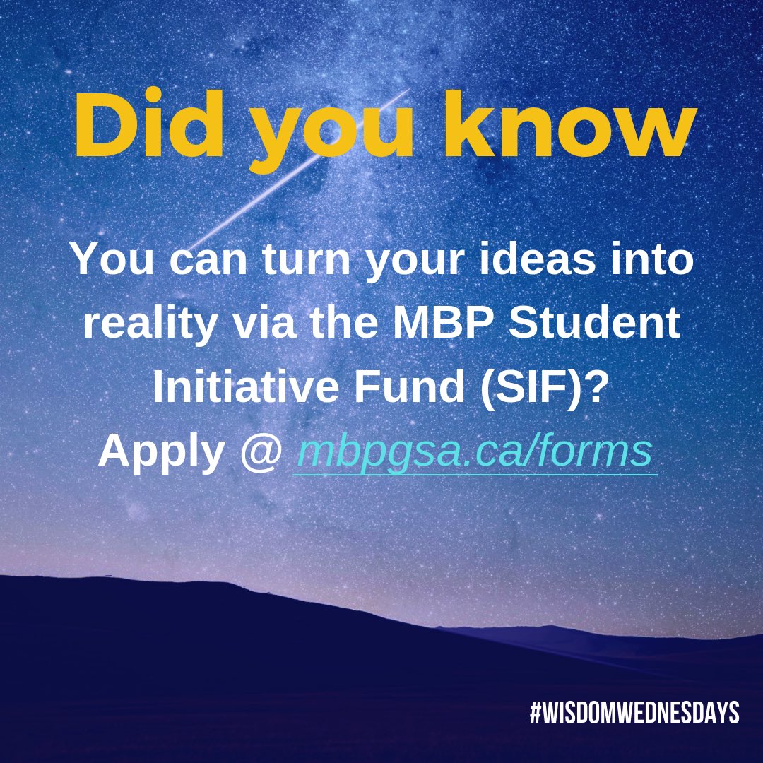 MBPGSA's tweet photo. Did you know @MBPatUofT has a fund for helping students realize their best ideas? From Foosball tournaments to Tech Talks, if you want to help improve MBP #studentlife, the SIF wants to give you MONEY! Apply @ https://t.co/QuQGp7dJQT
#money #crazyideas #gradlife #mbp #mbpgsa https://t.co/mjsyEr5kY0