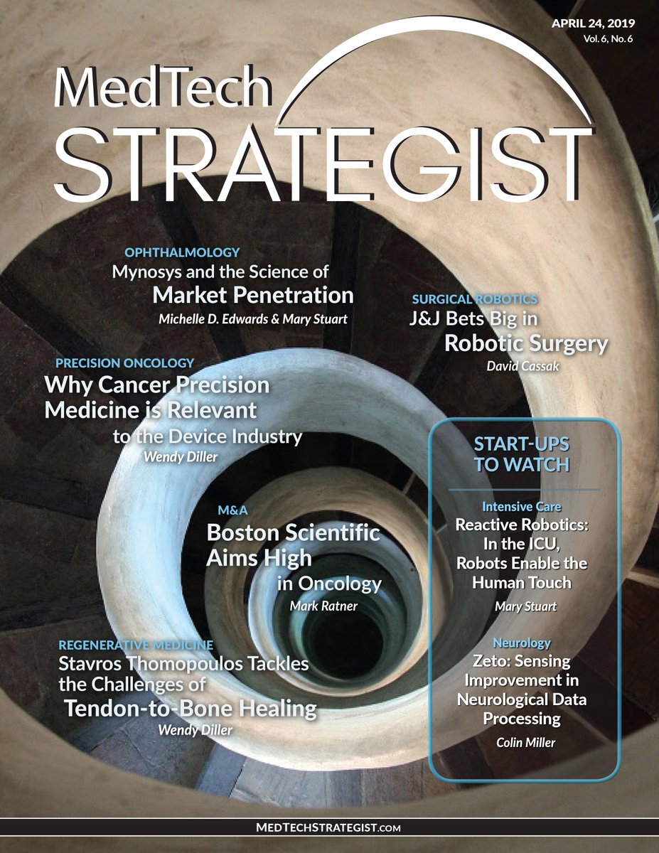 MedTechStrat's tweet photo. @MedTechStrat NEW ISSUE ALERT April 24th‼️ https://t.co/F6afuQfado
✅ Market penetration strategies
✅ J&amp;J bets big in robotic surgery
✅ Tackling tendon-to-🦴 healing
✅ Aiming high in #oncology
✅ Cancer precision medicine &amp; medtechs?
#StartUps2Watch: @Reactive_News &amp; @zeto_inc https://t.co/T6KdxfrlcL