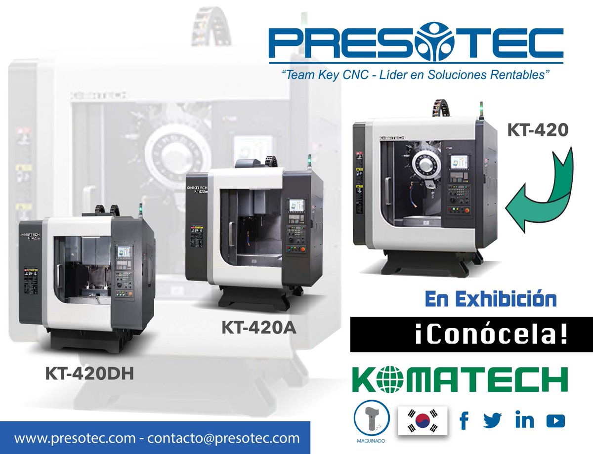 presotec's tweet photo. #Presotec proveedor líder de Máquinas-Herramienta CNC ¡Conoce Komatech! en exhibición nuestro showroom Apodaca. https://t.co/hSS7deYtO1 #liderensolucionesrentables #teamkeycnc #komatech #fresado contacto@presotec.com https://t.co/Vok6NOYamx