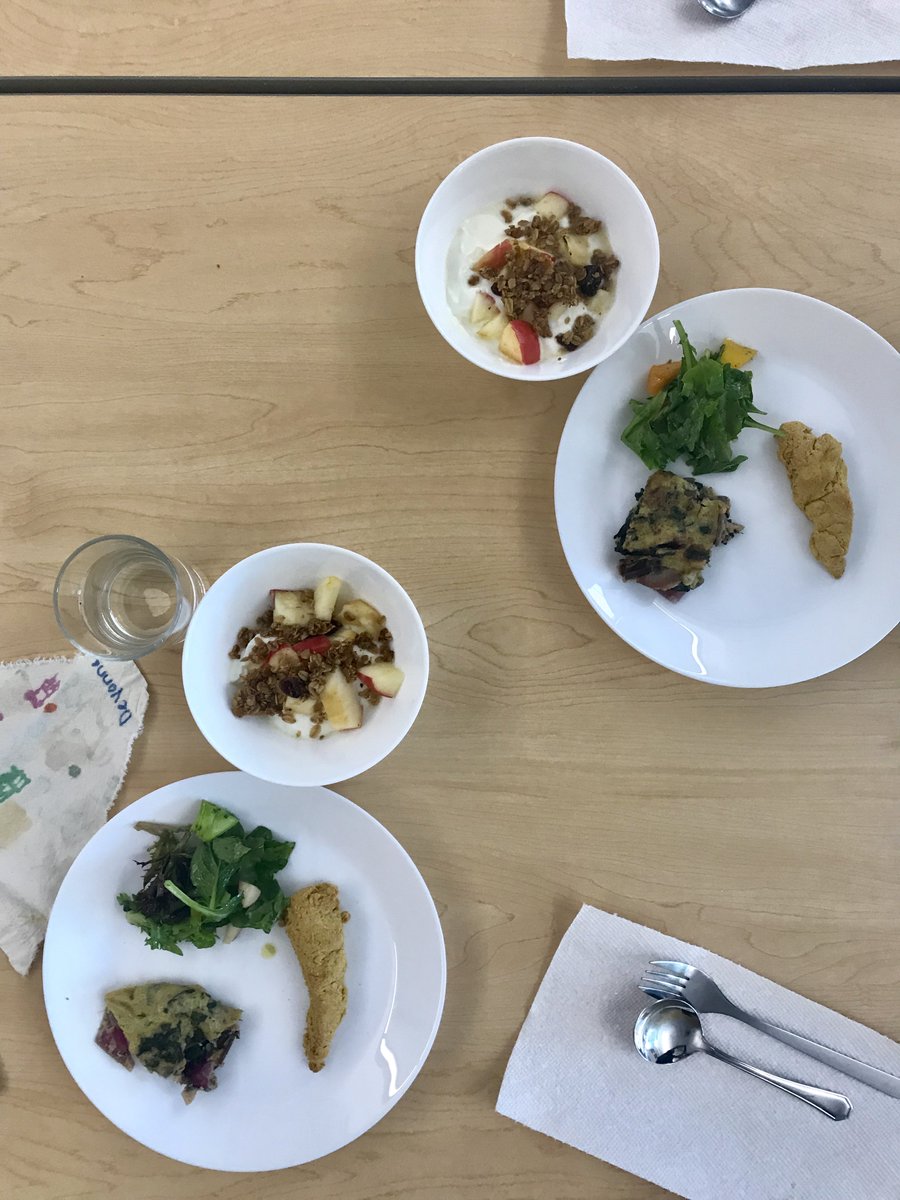 FoodPrintsCHCS's tweet photo. Yum! 2nd graders impressed everyone in the room by preparing: a Green Salad with Herb Vinaigrette, a Swiss Chard &amp; Goat Cheese Frittata, Pumpkin Scones, and a Yogurt &amp; Granola Parfait! Proud @WatkinsDCPS Teacher! @CHCSPTA @FoodPrintsDC https://t.co/Wwkino0geA