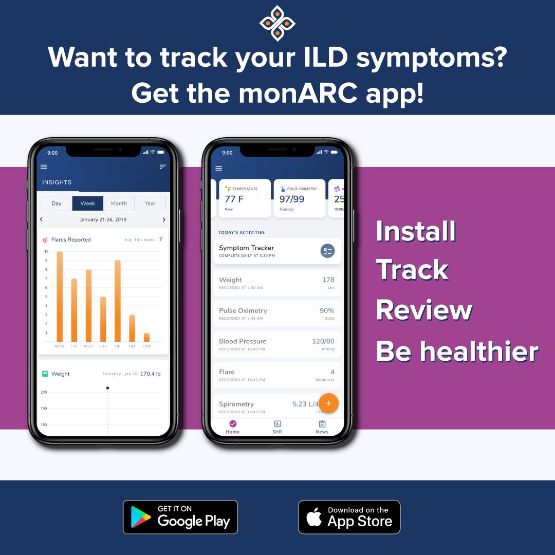 monARCbio's tweet photo. Install the new monARC App to track symptoms specific to your disease, review, share your health data with your doctors, and get connected to research.

5 easy steps to better health!

FREE and available NOW on iPhone and Android

#ild #ipf #lungdisease #cureipf https://t.co/aU0xaXRNsA