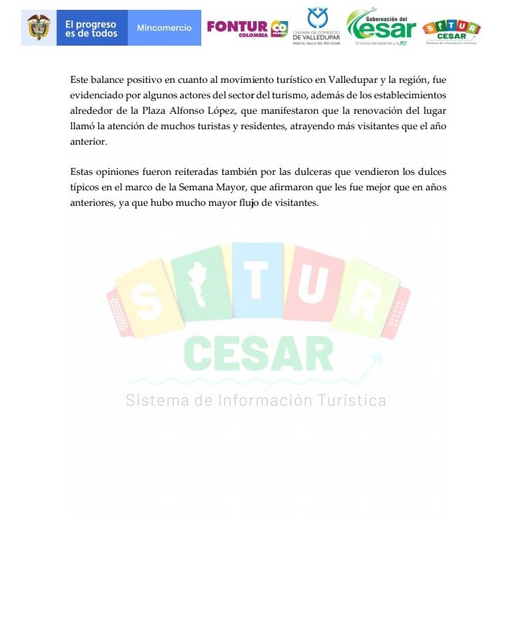 SiturCesar's tweet photo. Así se movió la #SemanaSanta en el Cesar: 

Ocupación hotelera en Valledupar: 58 %.

Ocupaciónhotelera en el Cesar (Vallefupar, Aguachica, Bosconia, Manaure y Pueblo Bello): 54 %

Vea el informe completo aquí... https://t.co/0P3KOmZJQm
