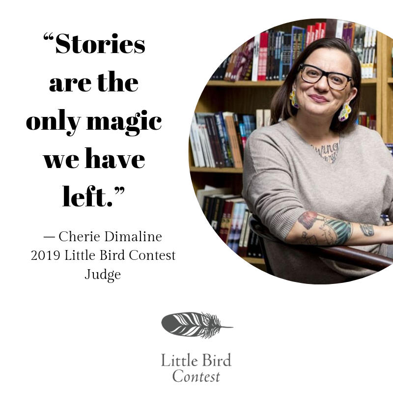 SarahSeleckyWS's tweet photo. Writers: the #LittleBirdContest closes in just one week. Every single entry will be read by @cherie_dimaline. 

Cherie is a generous, intelligent, and compassionate writer with incredible energy. She's ready to receive your story—are you ready to give it?

https://t.co/oZc44tflos https://t.co/6CqXs6gAFH