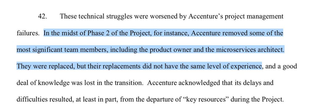 Oh, huh, this is interesting. I wonder if this was a shake-up, or if they realized the project was a loss and didn't want to spend down staff time that could be billable elsewhere.