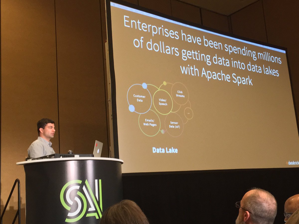 Data_AI_Summit's tweet photo. Great talk featuring @databricks engineers on the data reliability & performance challenges data engineers face building modern data pipelines and how #DatabricksDelta can help. https://t.co/DZ0FUumCma