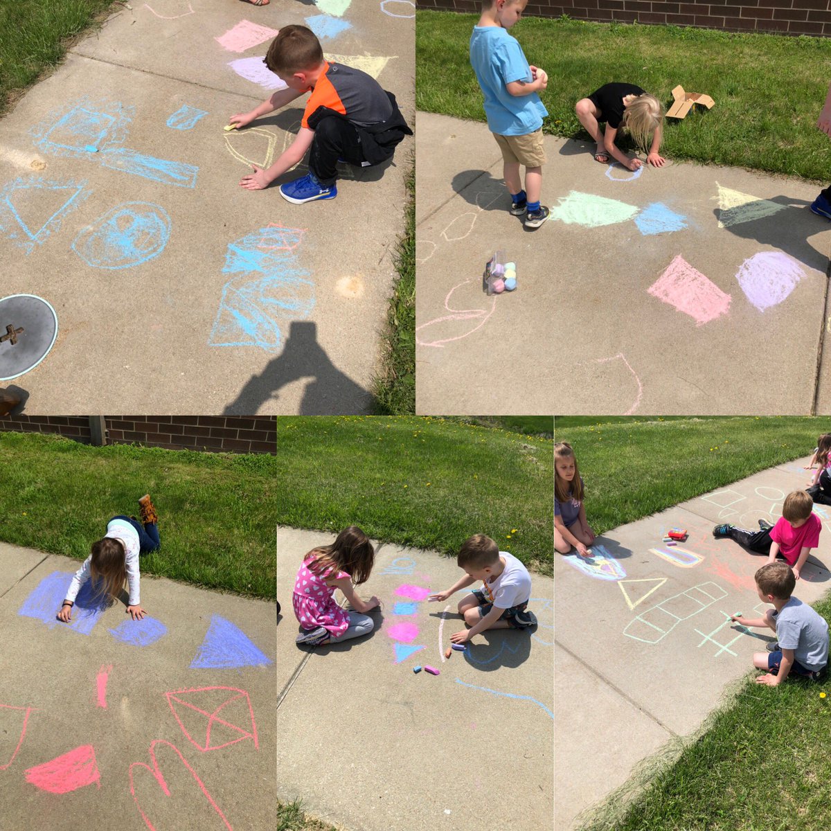 C is for Chalk Day! It was a beautiful day to practice our shapes with chalk. #ABCcountdown <a href="/EdgewoodPrimary/">Edgewood Primary</a>