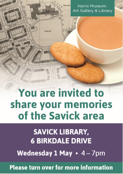 SLCF_Preston's tweet photo. As part of the @HarrisPreston #YourPointOfView community project we would like to hear your memories and stories about Savick, Larches, Lea, Ashton, Riversway and Tulketh. Wed May 1st 4-7pm at Savick Library, refreshments provided @lancspublib #Preston https://t.co/Iku3HKXsPd
