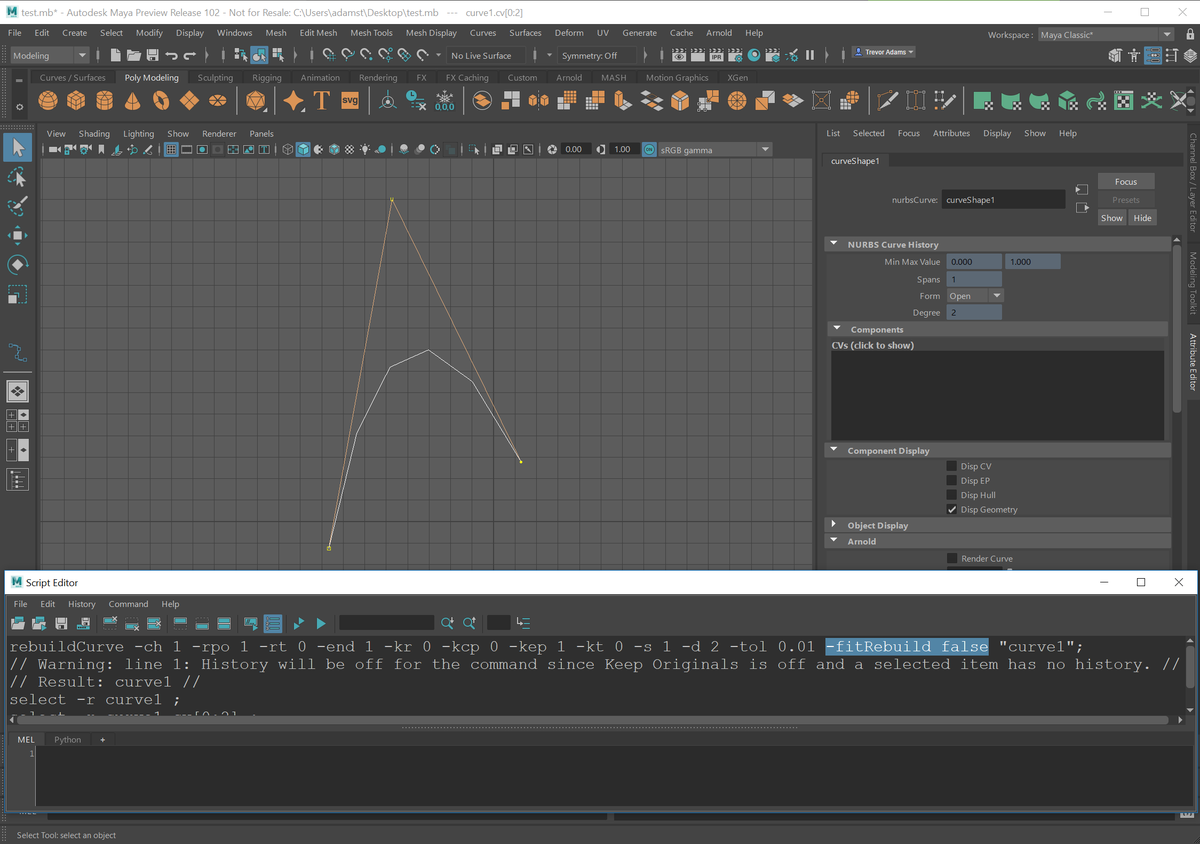 piXeL_ShiFter's tweet image. Is Maya&apos;s Rebuild Curve creating one too many spans? There&apos;s a MEL argument for that: fitRebuild. Set this to false to avoid using the Best Fit (Least Squares) method when rebuilding curves (which can ignore your span and degree settings).

#DecodingMaya #AdskMaya #Maya #gamedev