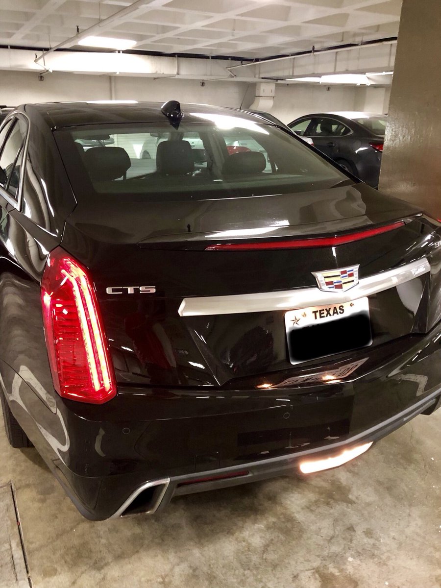Car is in the shop, so I rented my usual: Black Cadillac CTS with Texas plates.  #baller
*
#car #carrepair #autorepair #rentalcar #carrental #cadillac #cadillaccts #vehicles #roadtrip #driving