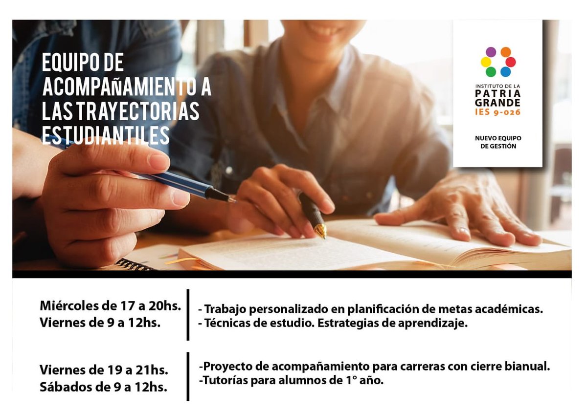 ¡¡ATENCIÓN!!
Seguimos acompañando a nuestros alumnos en el logro de sus objetivos académicos.