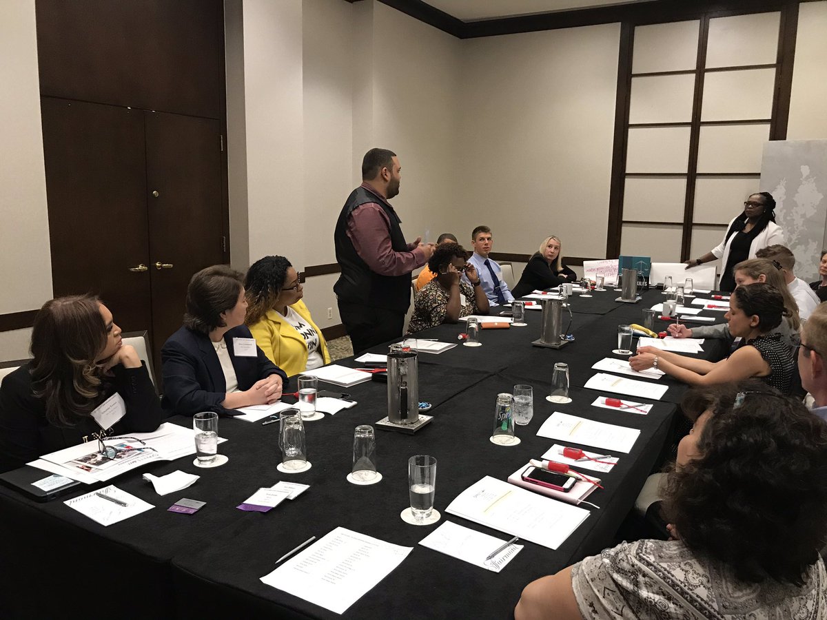 StreetLawInc's tweet photo. Legal Life Skills Program partners and volunteers from around the country participate in an engaging workshop before tonight's Awards
Dinner! They are networking and learning how to improve the effectiveness of their programs.

#SLIAwards
#LegalLifeSkills https://t.co/ri30nJ5PGP