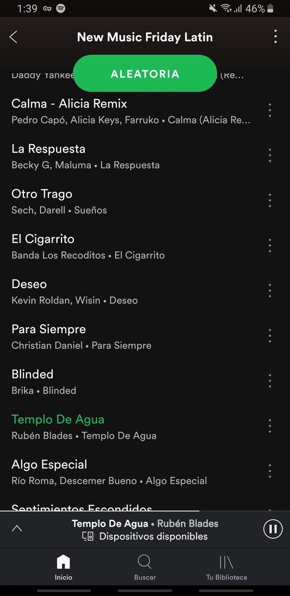 "Templo de agua" de Rubén Blades en la lista "New Music Friday Latin" de spotify