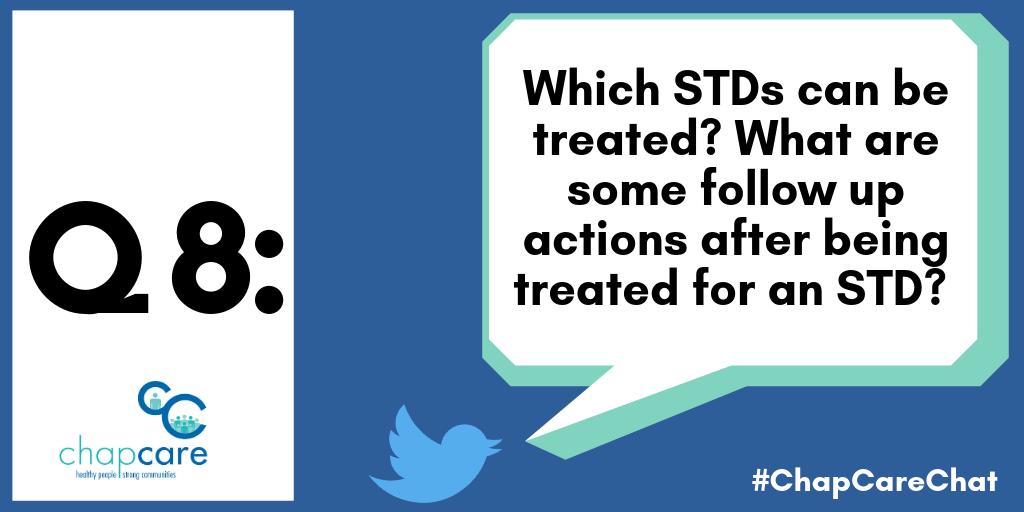 ChapCareOrg's tweet photo. Q8: Which STDs can be treated? What are some follow up actions after being treated for an STD? #ChapCareChat  #STDMonth #STDAwarenessMonth https://t.co/13D6c0jWh5