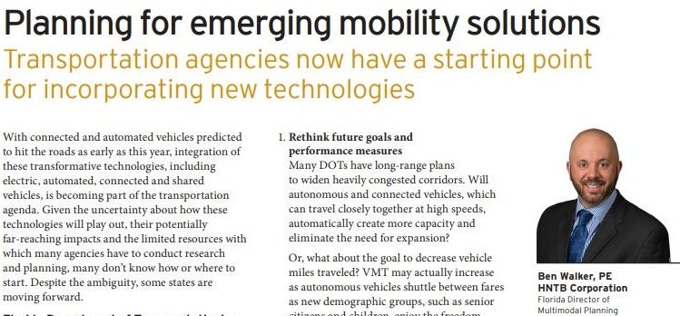 HNTBCorp's tweet photo. #HNTB's Ben Walker, #Florida director of multimodal planning, discusses the implications of connected and #automatedvehicles, and what states are doing to prepare. Read more → https://t.co/4dTJBIpB2l https://t.co/iy9zs6KZHs