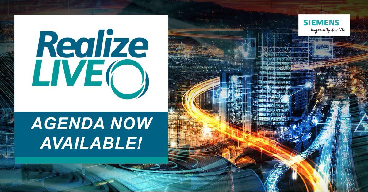 siemenssoftware's tweet photo. The Siemens PLM Software #RealizeLIVE agenda has been posted! https://t.co/1WmHv4Wm44 #RealizeLIVE #Teamcenter #NX #Simcenter #solidedge #mindsphere #Capital #Xpedition #Siemens #PLMConnection #digitaltwin https://t.co/Ly8j9EUt3h