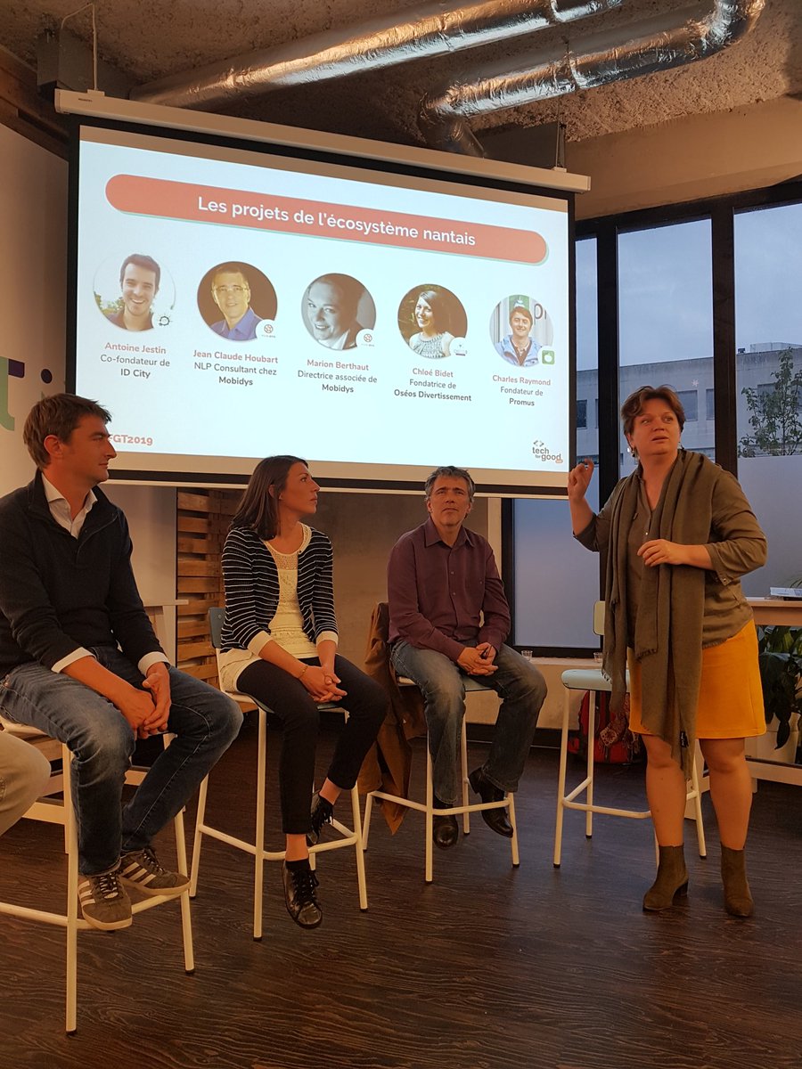 RucheStNazaire's tweet photo. Soirée #tfgt2019 # à @CantineNantes et les pitchs de startup à #impact dont @Mobidys une #LesAmbitieusesTFG #techfogood https://t.co/PuuTU5Hb43
