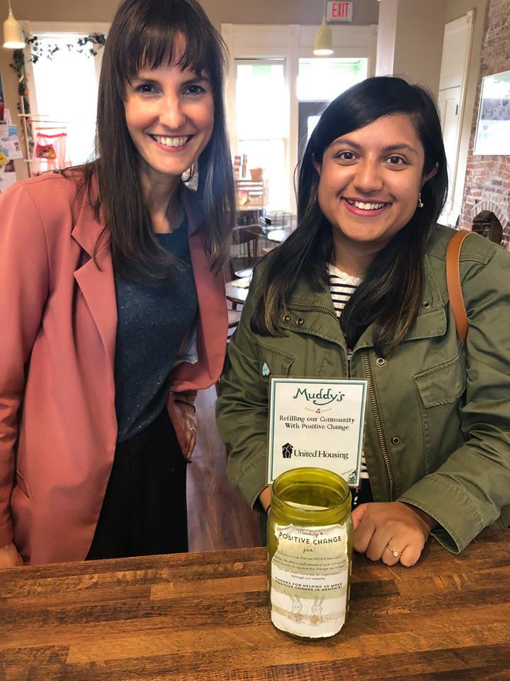 Last month, money dropped into <a href="/muddysbakeshop/">Muddy's Bake Shop</a>'s Positive Change Jar was donated to United Housing! Thank you, Muddy's, for selecting UHI. We are so grateful for you and for the generous gnomies who donated.🧁