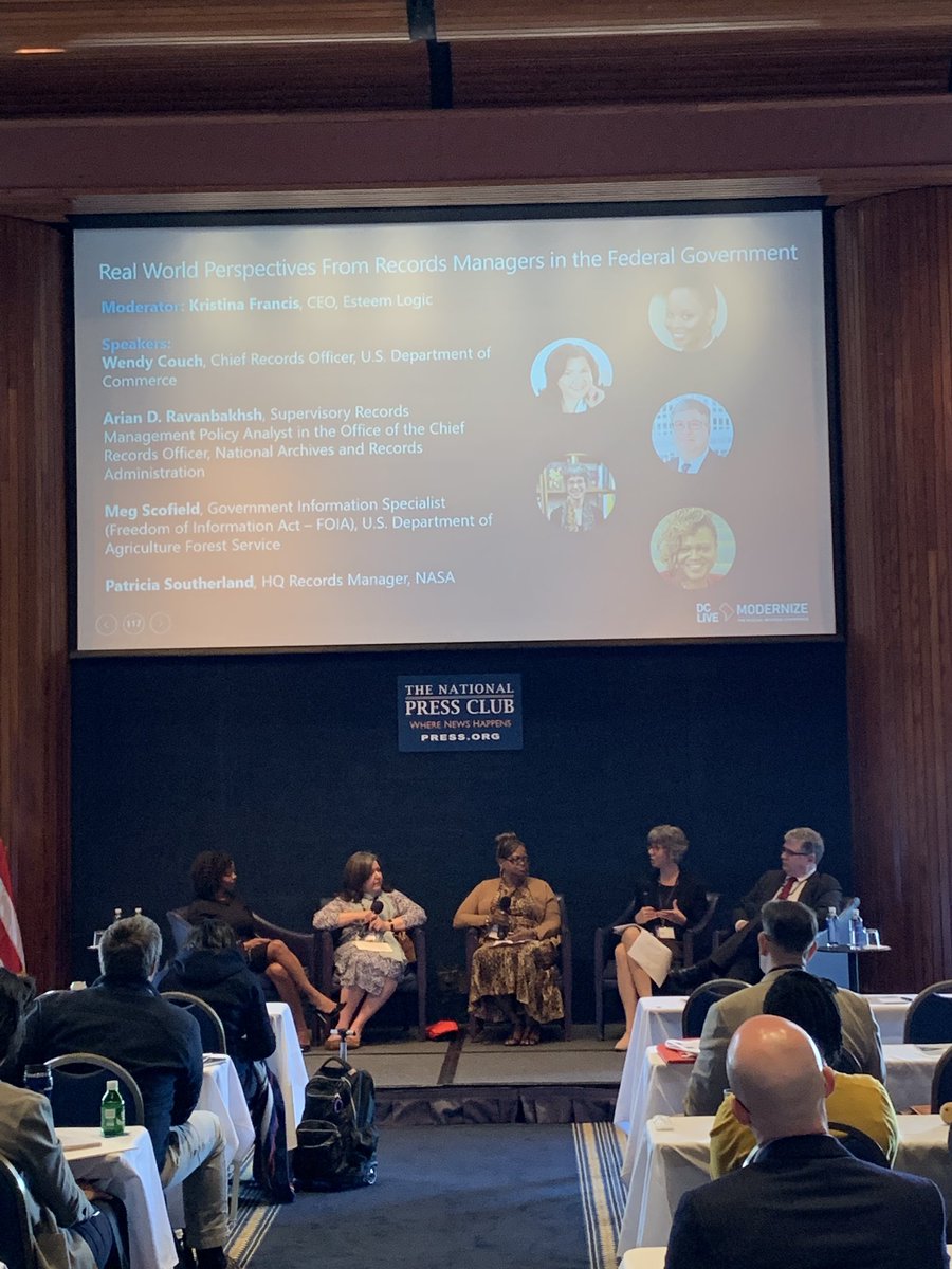ActiveNav's tweet photo. A rockstar panel of experts sharing their perspectives about #recordsmanagement in the Federal Government! #DCLive2019 https://t.co/qlap5JvHK5