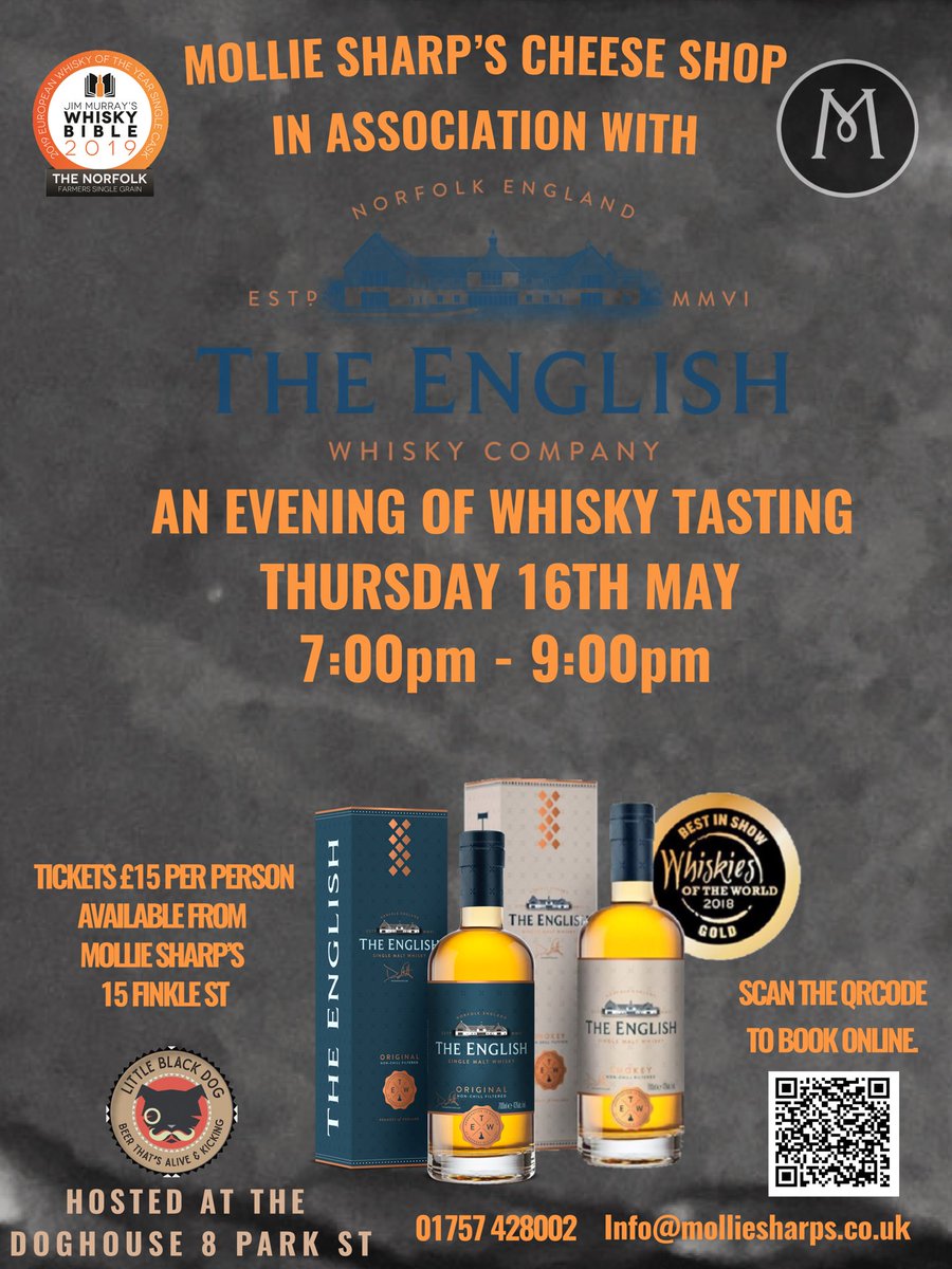 3 weeks to go for our whisky tasting at The Doghouse, remember to buy your tickets in advance as space will be limited on the night.

Why not treat dad to an early Father’s Day gift and enjoy an evening tasting a range from The English Whisky Company.