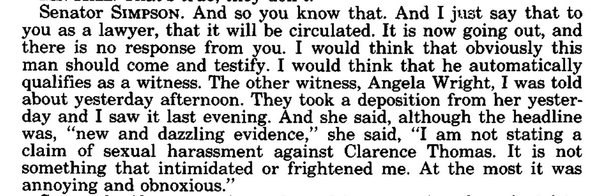 21...the primary issue, which came up in the hearings, was that Wright had said in her interview that she had not been harassed....