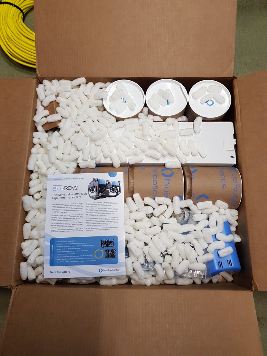 Carcinus_Ltd's tweet photo. Absolutely delighted with the delivery, customer service, environmentally sensitive packaging and quality of the #BlueROV2 and #BlueROVHeavy from @BlueRobotics. The build was easy and enjoyable and we are looking forward to putting it through its paces for #ecology #marinebiology https://t.co/KbpVCphSjQ
