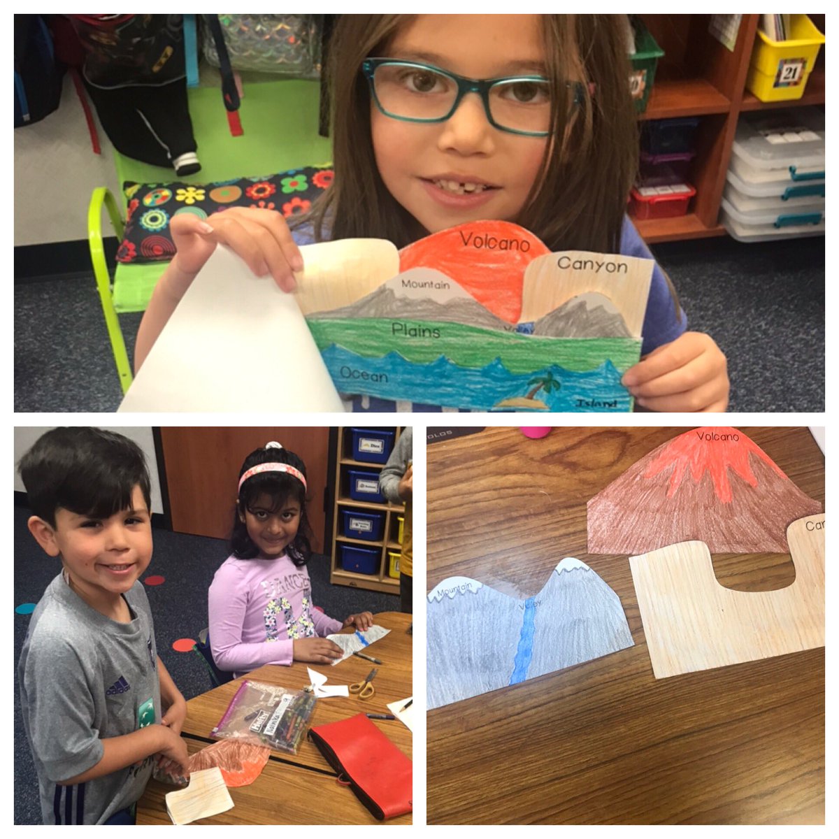 MsHKinderCrew's tweet photo. This crew loved making their own little Landform Book today!! 🗻🏝🏜🌋🏔They can’t wait to share them with their families ❤️ #landforms #socialstudies #flipbookfun @LindseyElem https://t.co/Glz8tRJf49