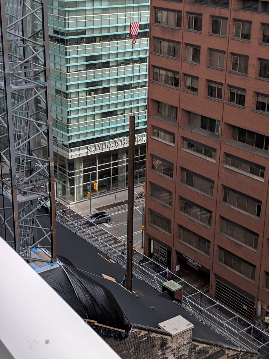 dgtroop's tweet photo. Restructuring the 1894 #masseyhall by needling new steel columns into the building - to take the weight of future additions, coming soon.  Thanks to #WaltersSteel and #EllisDon for the steering! https://t.co/67fCD82ViU