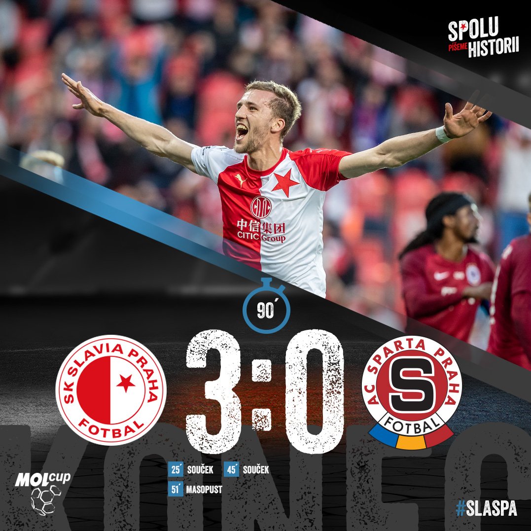 SK Slavia Prague EN on X: FULL TIME  Slavia 3-0 Sparta We are in @MOL_Cup  final!!! The red-whites destroyed Sparta 3-0 and qualified for the final  against Baník Ostrava! #292derby #slaviasparta